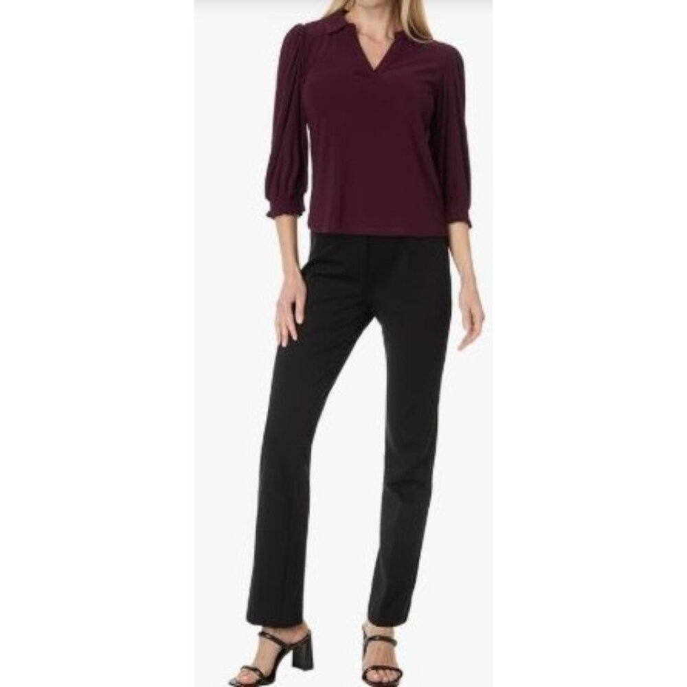 Elliott Lauren Ponte Size 12 Straight Leg Cotton Blend  Hidden Elastic Waist Dre